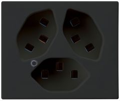 FLF-Steckdose Hager 3×Typ 23 beleuchtet D schwarz