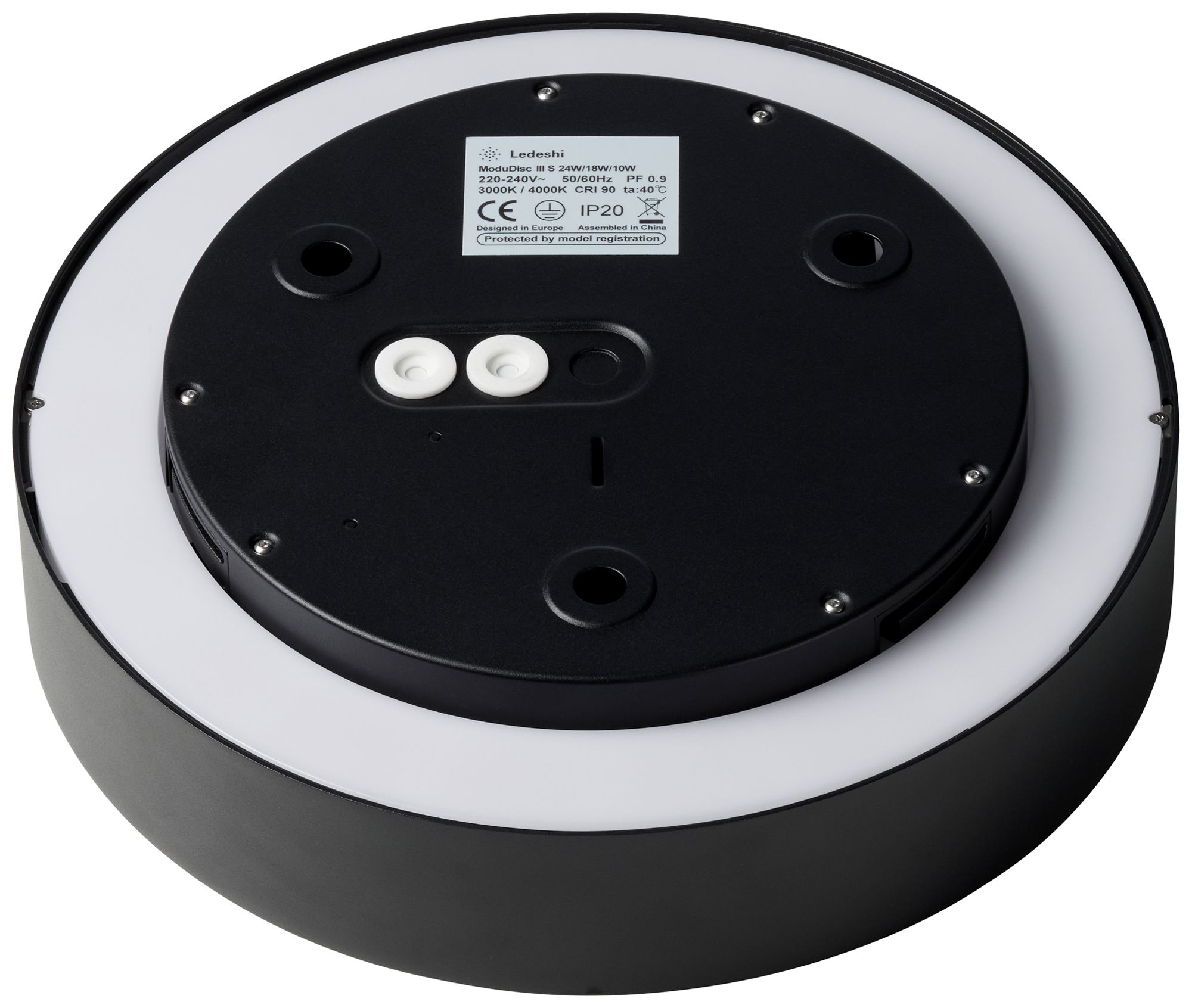 LED-Deckenleuchte EOLED SHIFT3+ 24W 2100lm 3000…4000K DALI Ø320×79mm schwarz