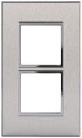 UP-Kopfzeile Legrand Arteor 2×1, vertikal, stainless steel
