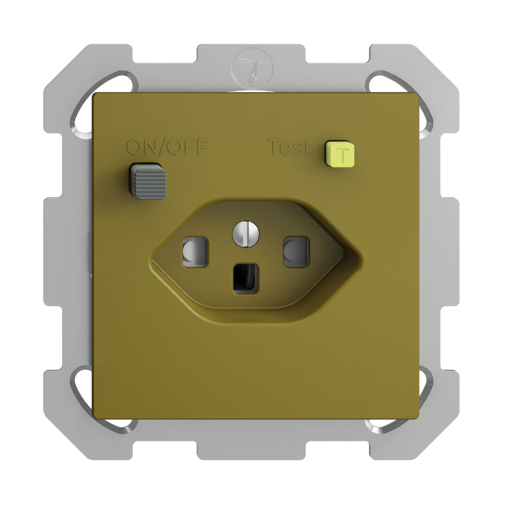UP-Steckdose EDIZIOdue T23 FI 30mA FM, shutter, olive