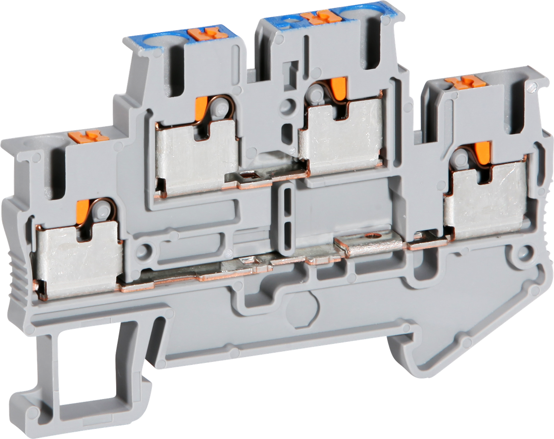 Doppelstockklemme 0.14…4mm² grau Push-in-Anschluss PTTB 2.5-L/N