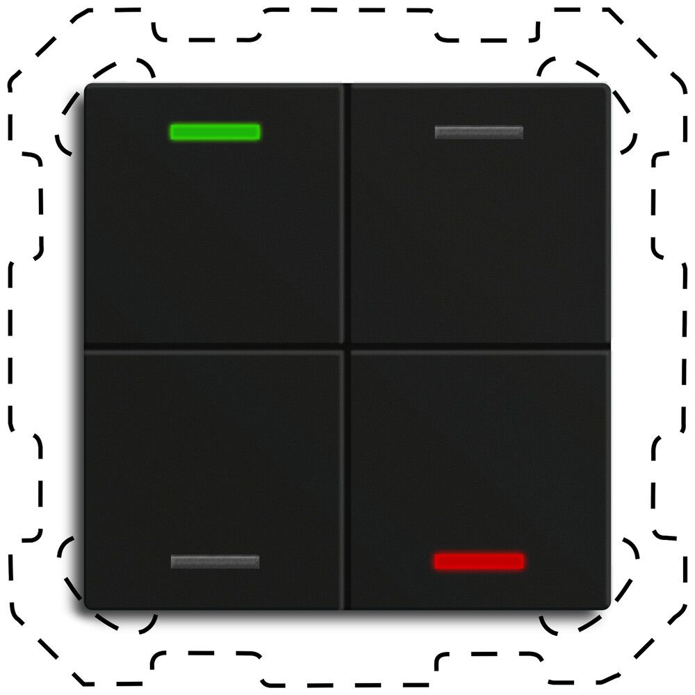 Poussoir KNX RGBW INC MDT TAL-60T4016.02S temp 4t/4a noir mat "neutre"