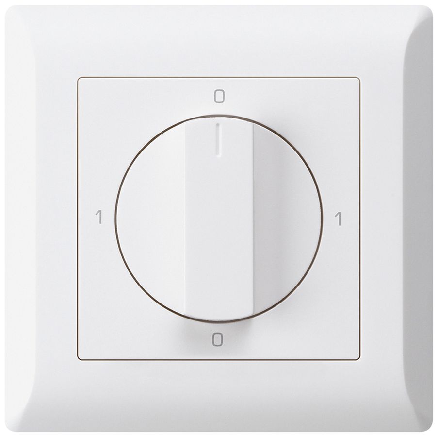 UP-Drehschalter kallysto.line 0/1L weiss mit Drehgriff