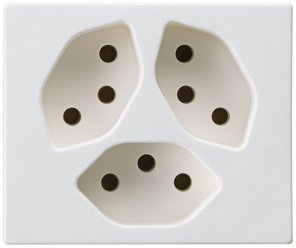 FLF-Steckdose Hager 3×Typ 13 D weiss
