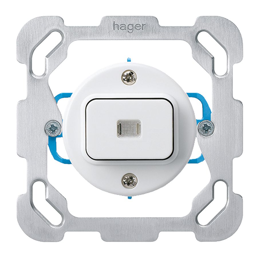 Insert pour interrupteur lumineux ENC basico 3/1 plaque de fixation blanc