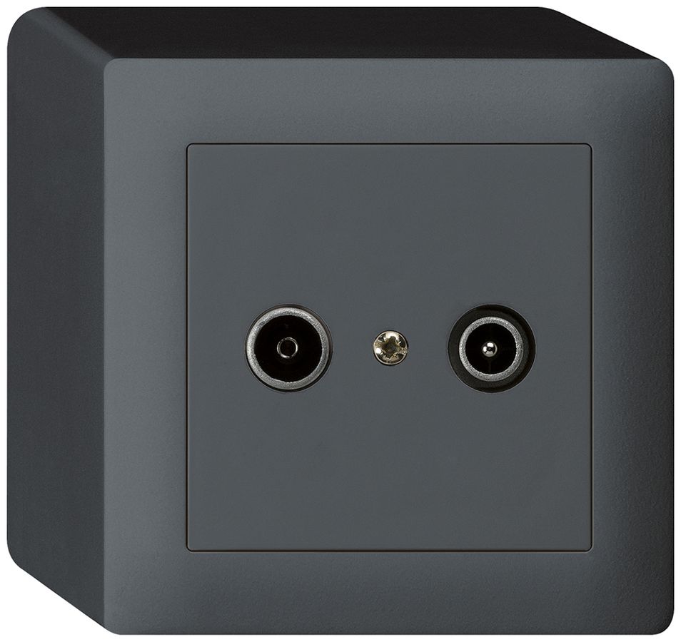 AP-Antennendose kallysto R/TV 19dB Durchgangsdose anthrazit