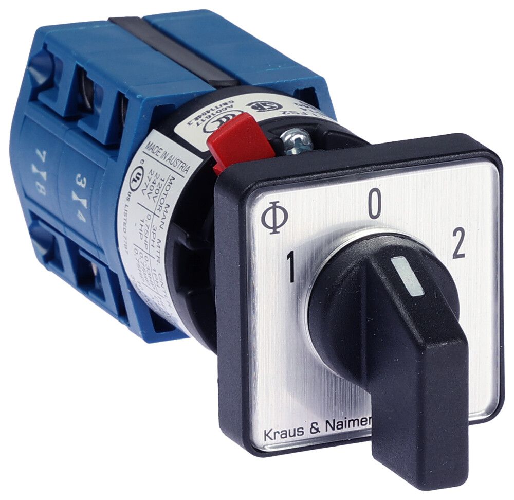 Commutateur INC K&N CG4.A211.FS2, 10A/400V 2L 30×30mm "1-0-2"