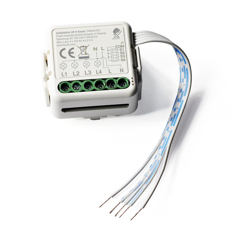 Attuatore incasso 4 canali KnockautX, da BRELAG