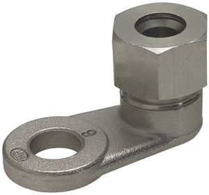 Schraubkabelschuh Flury PA 74 für Draht Ø8mm, Messing vernickelt, L-90°