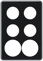 UP-Abdeckplatte basico 3×2 4×Ø43mm+2×Ø58mm schwarz