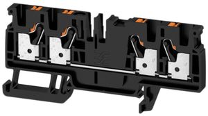 Durchgangs-Reihenklemme Weidmüller A4C PUSH IN 4mm² 4 Anschlüsse TS35 schwarz