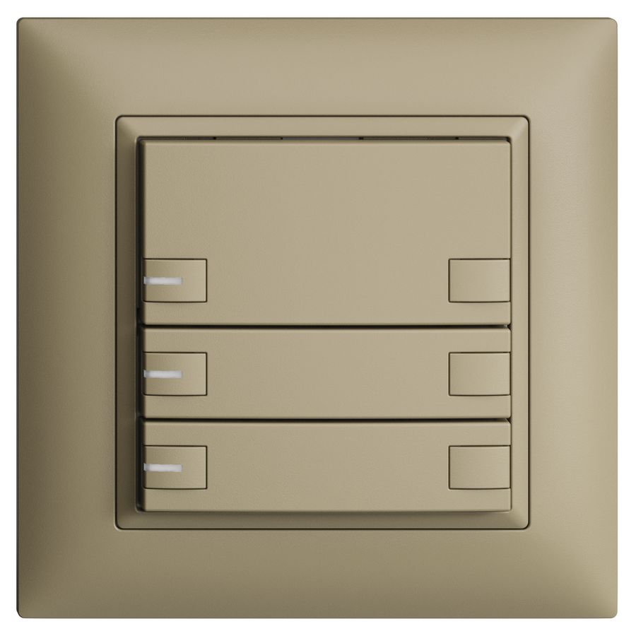 UP-KNX-Taster RGB EDUE FMI, 250mW, m.RGB-LED, 3×Taste, 2×Tastenb., sa
