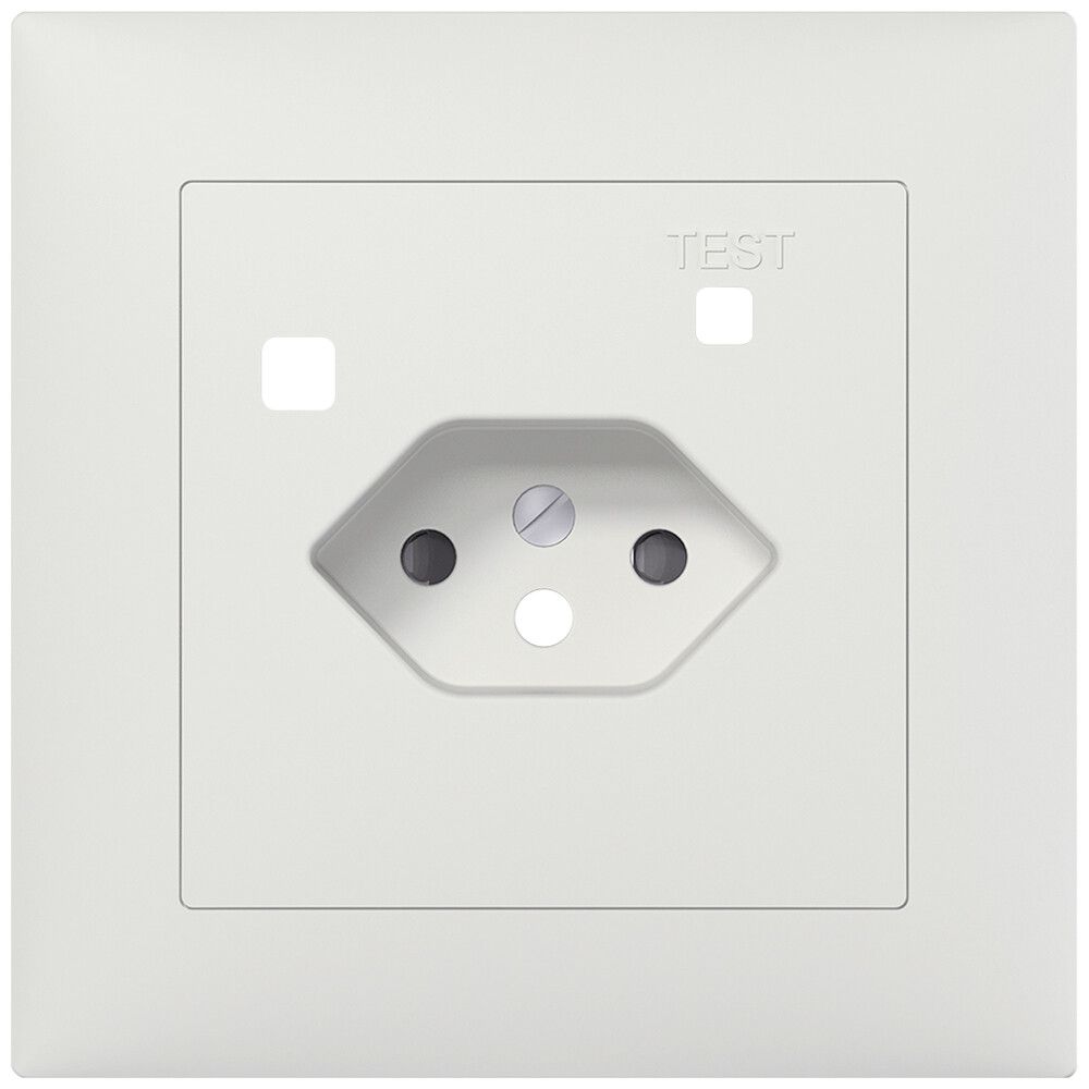 Frontset SIDUS B zu FI-Steckdose T13 mit shutter weiss