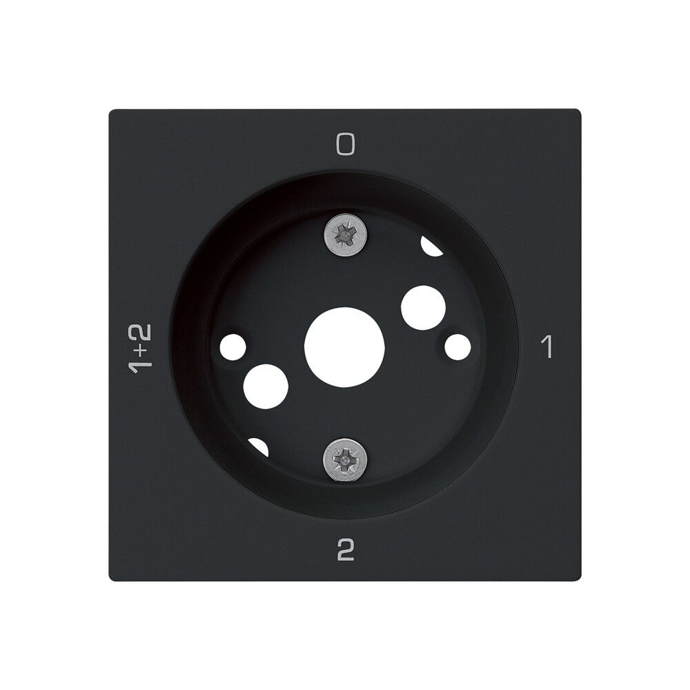 Plaque frontale kallysto 0-1-1+2-2 60×60mm pour interrupteur rotatif S1 noir