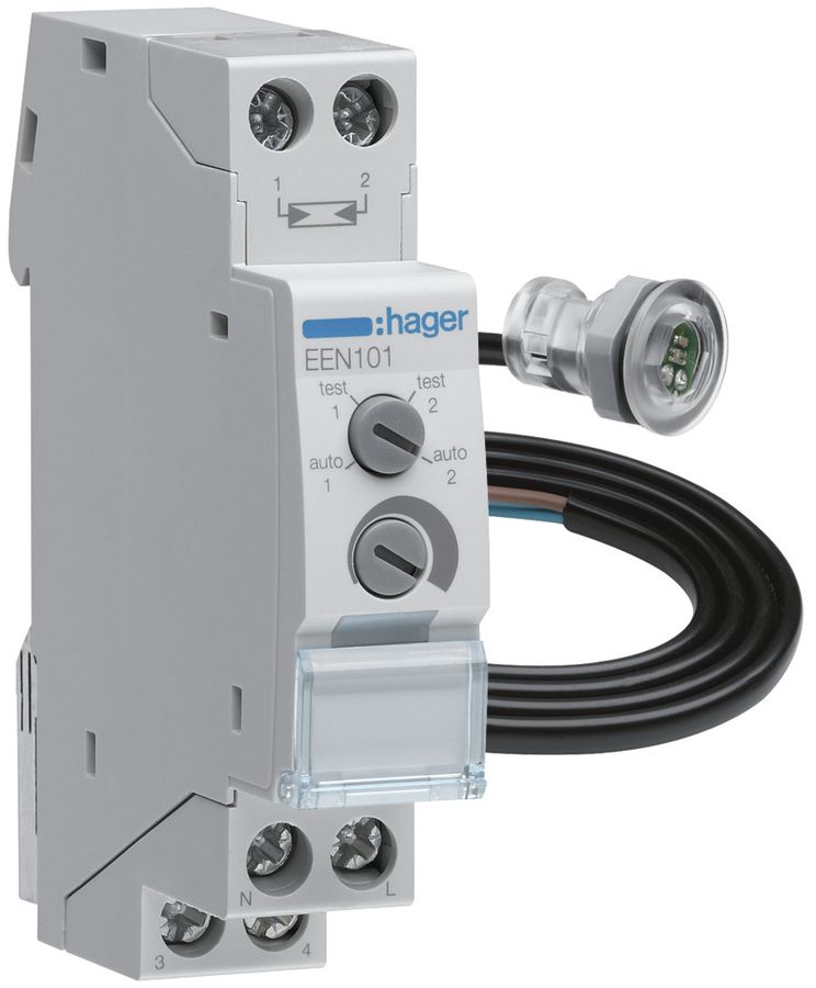 Dämmerungsschalter Hager 1 Kanal 1 Schliesserkontakt 16A 1 TE mit Einbaufühler