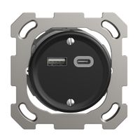 Presa INC USB 18W tipo A + tipo C Feller STANDARDdue QM 230V 3600mA nero