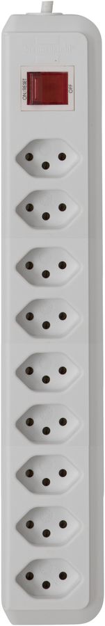 Prise multiple cleverLINE 9×T13 blanc 2m H05VV-F 3×1mm² avec interrupteur