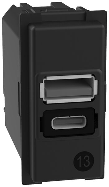 EB-USB-Ladesteckdose Legrand Living Now 1 Modul 1×USB-A 1×USB-C 3000mA 5V sz