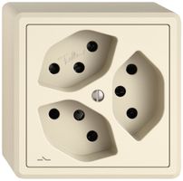 AP-Steckdose EDIZIO.liv SNAPFIX® 3×T13 1×S cr