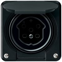 Presa INC robusto 1×T15 10A 400V 86×86mm IP21 nero