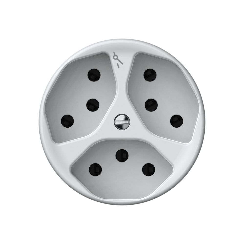 Prise origin 3×type 13 1×S 10A 230V 60×60mm blanc