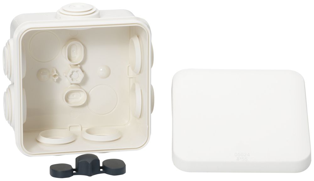 AP-Abzweigdose Mureva 80×80×45mm leer weiss IP55