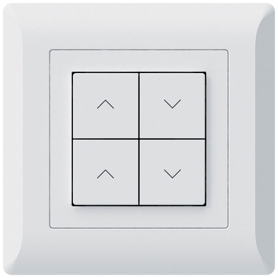 Poussoir pour stores KNX ENC Hager BA kallysto.line C quadruple 92×92mm blanc