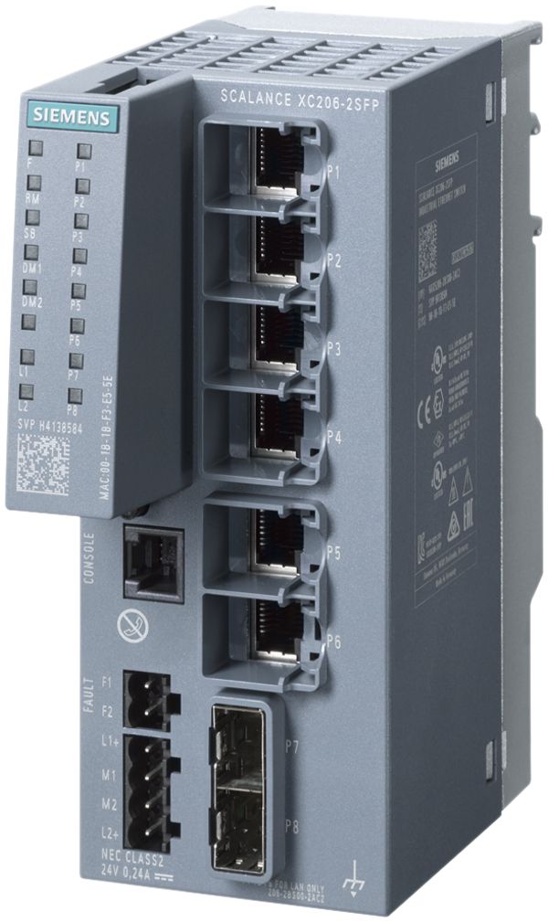 Switch IE Siemens SCALANCE XC206-2SFP 6×RJ45 + 2×SFP 10/100/1000Mbit/s managed
