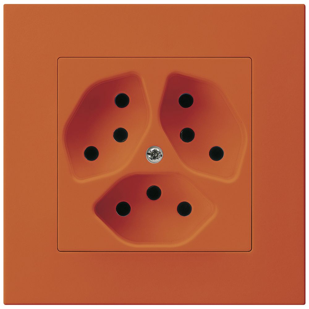 UP-Steckdose Hager KPR, 3×T13, 10A 250V, orange