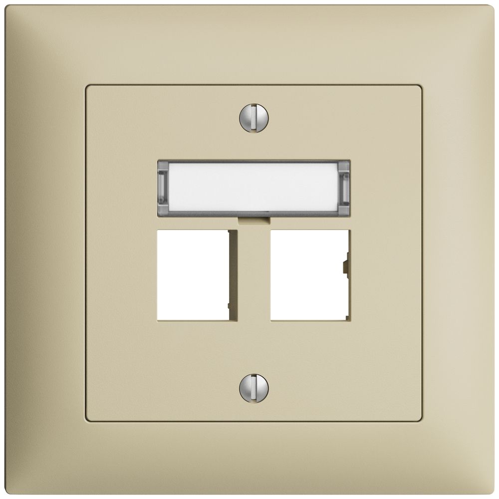 UP-Montageset EDIZIOdue Geradeauslass, für 2×RJ45 freenet, vanille
