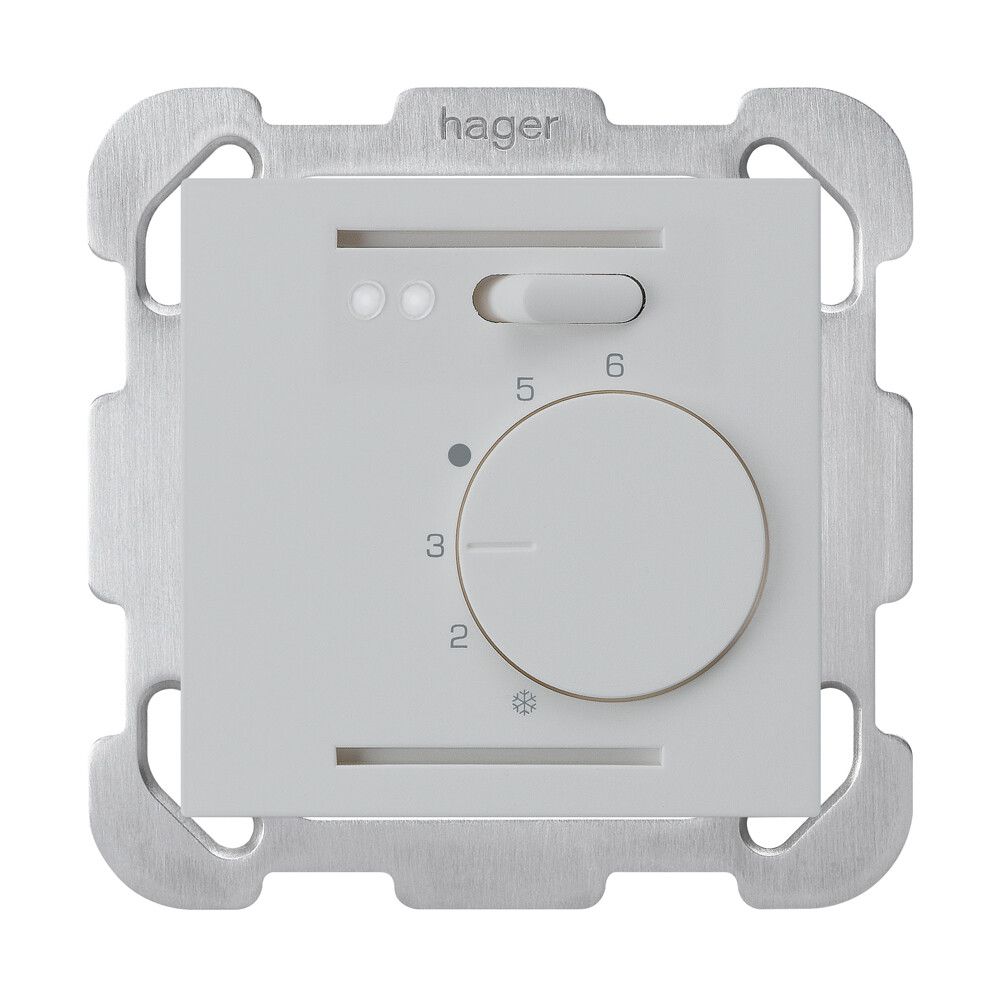 UP-Raumthermostat kallysto hellgrau für Fussbodenheizung mit Befestigungsplatte