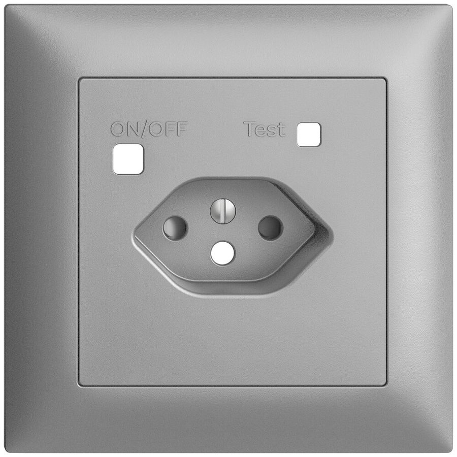 Frontset EDIZIOdue zu FI-Steckdose FMI, T13, shutter, silver