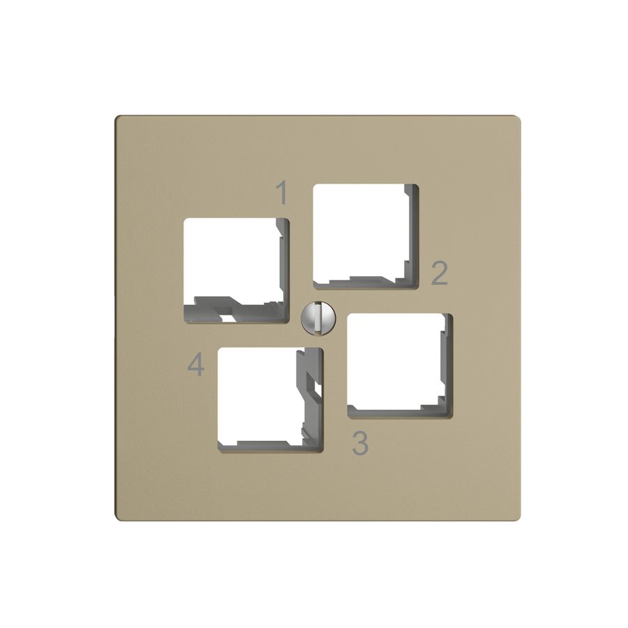 Kit de montage EDIZIOdue EASYNET S-One, pour 4×RJ45, sortie droite, sand