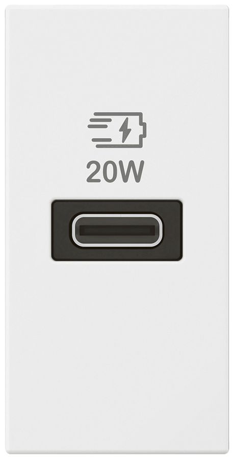 Prise de charge USB INC Mosaic 1×USB-C blanc