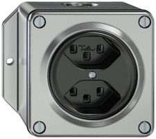 AP-Steckdose ELEMENT 2×Typ 23 16A 250V IP20 aluminium