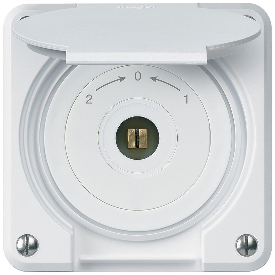 Contact pivotant à clé carrée ENC robusto IP55 blanc avec clapet inverseur combi