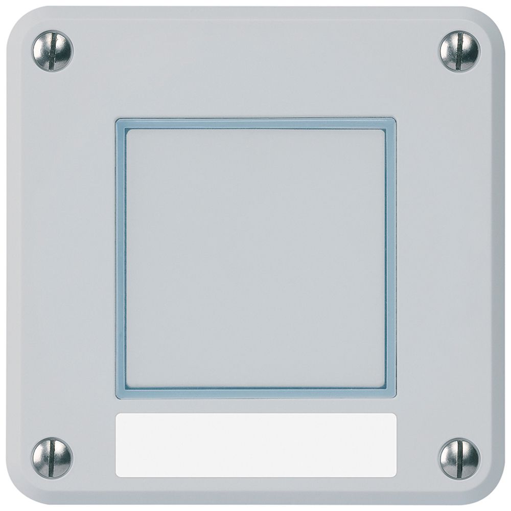 Poussoir de sonnerie ENC Hager robusto IP55 avec plaquette gris