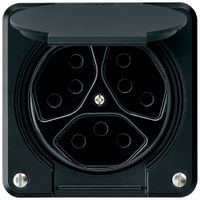 UP-Steckdose robusto 3×Typ 13 schwarz