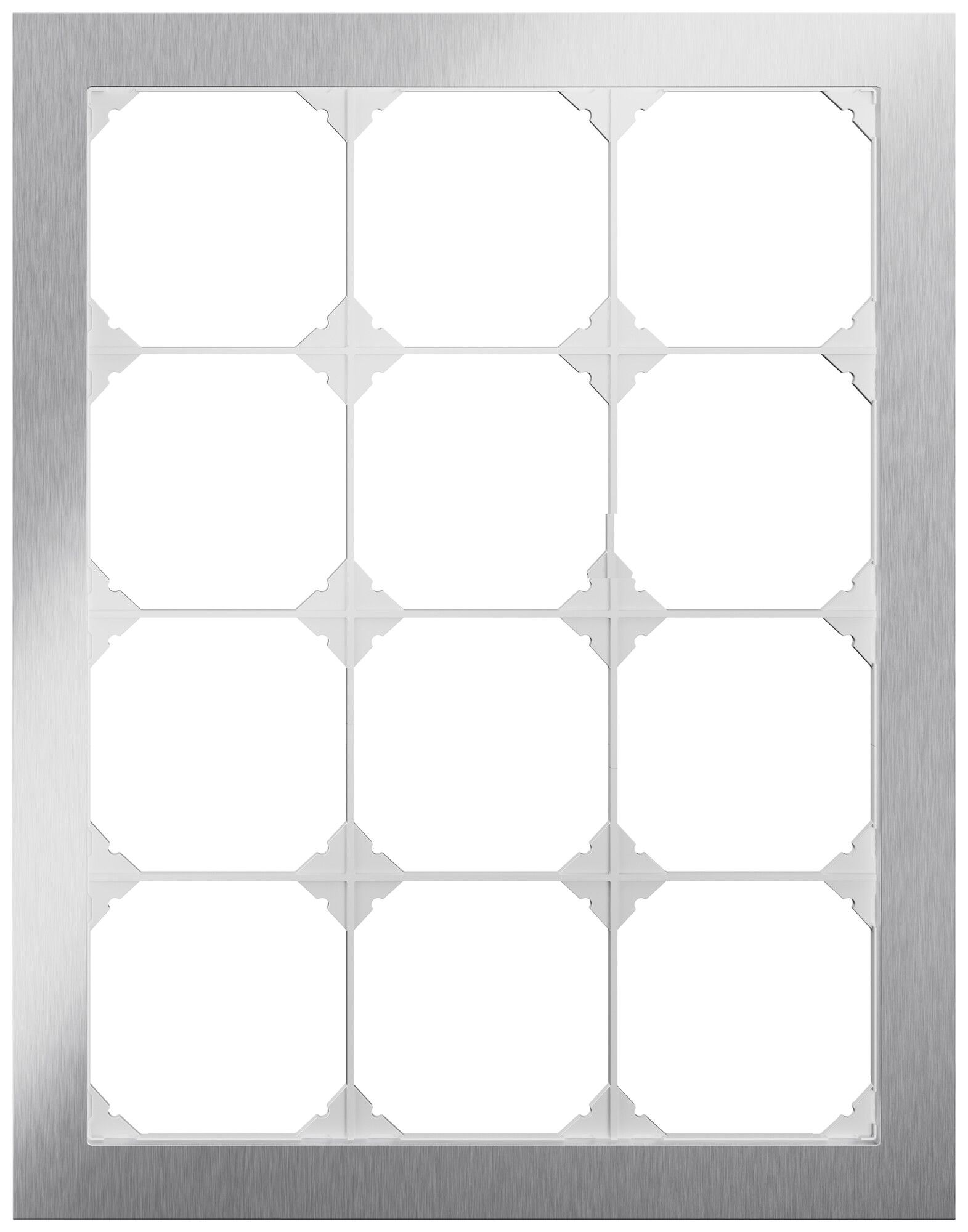 Cadre de recouvrement ENC EDIZIO.liv prestige SNAPFIX® 4×3 214×274mm acier af.Cr