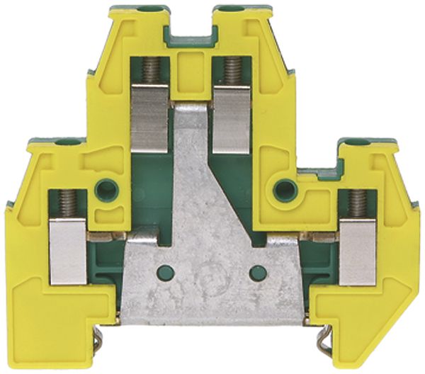 Borne de terre joignable Woertz 0.5…4mm² vis 2×2 rail DIN 35mm vert/jaune