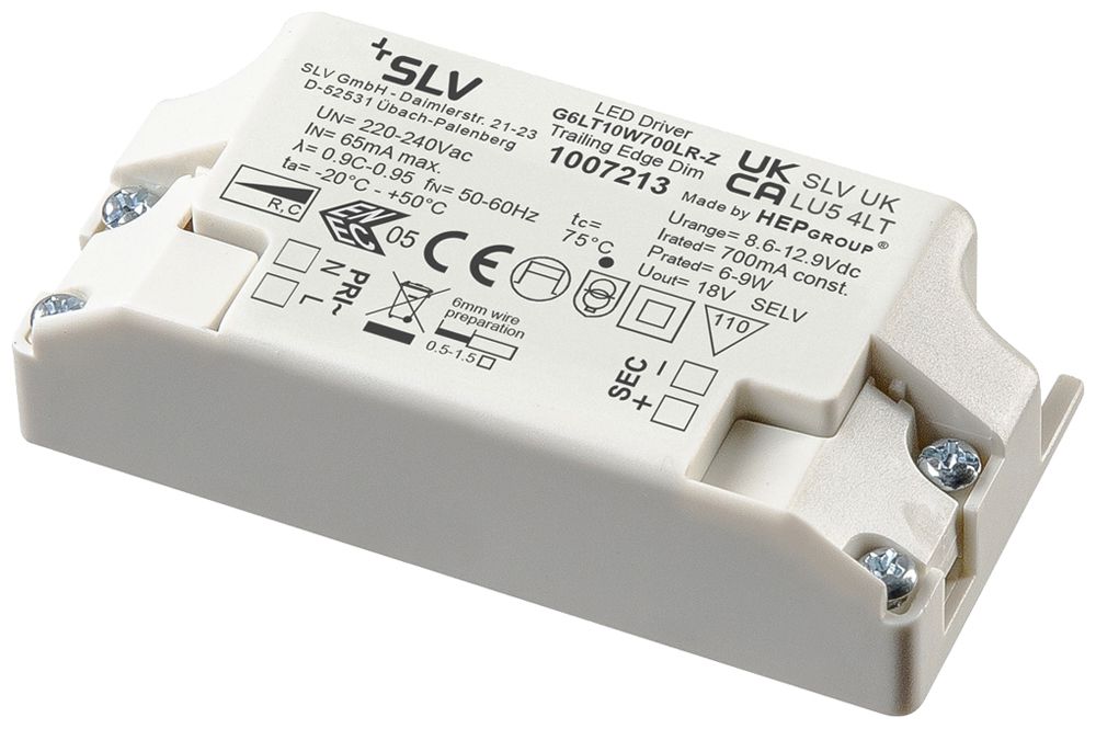 Alimentation LED SLV 9W 18V 700mA VAR décharge de traction