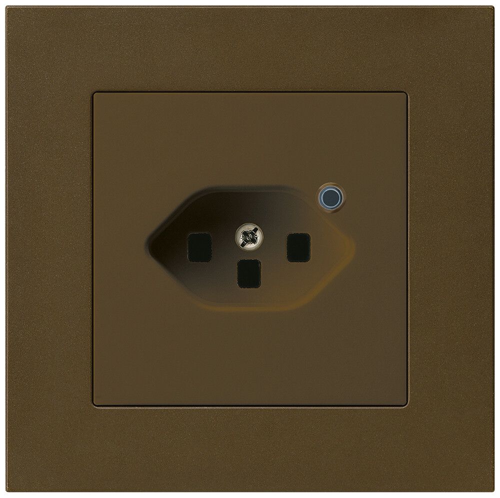 Presa INC Hager kallysto.pro 1×T23 illuminato C marrone