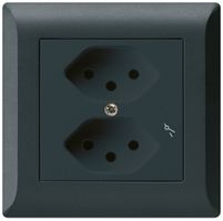 UP-Steckdose kallysto.line 2×T13/1 schwarz
