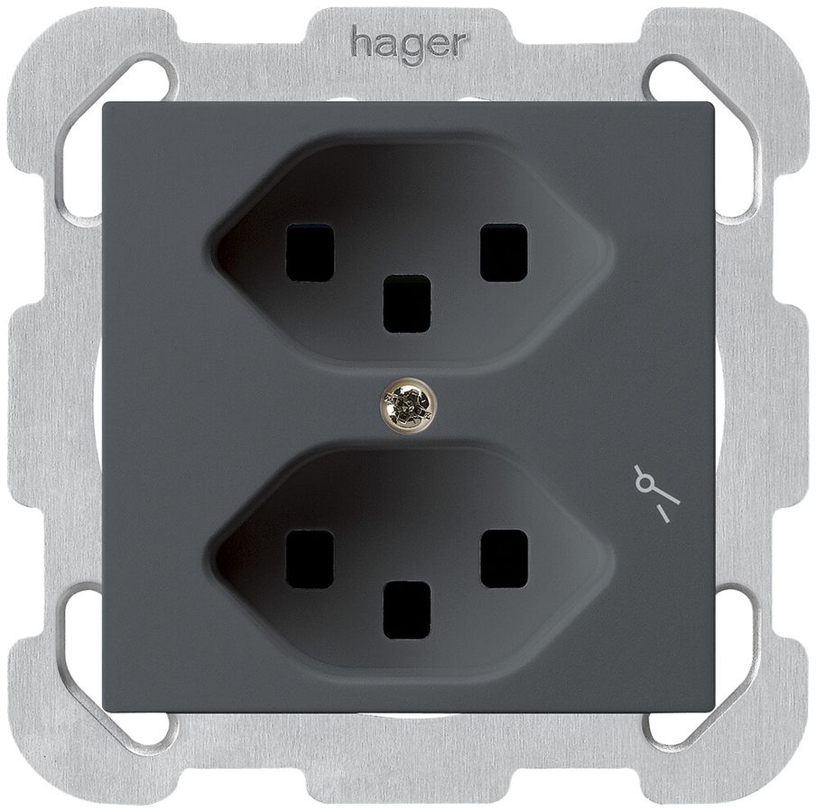 Presa INC Hager kallysto 2×T23 1×S B antracite