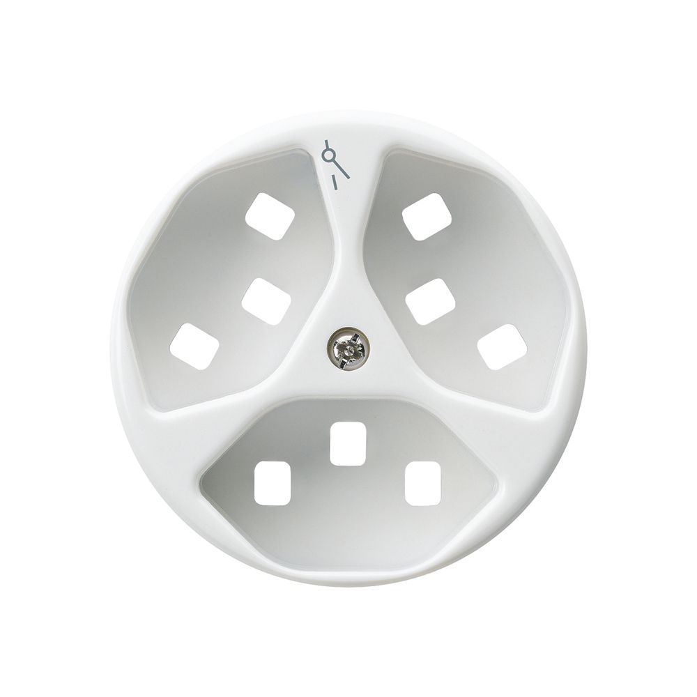 Frontscheibe zu Steckdose Hager basico 3×Typ 23 1×S H weiss