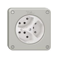 NUPU-Steckdose NEVO, 3×T13, m.LED, lichtgrau