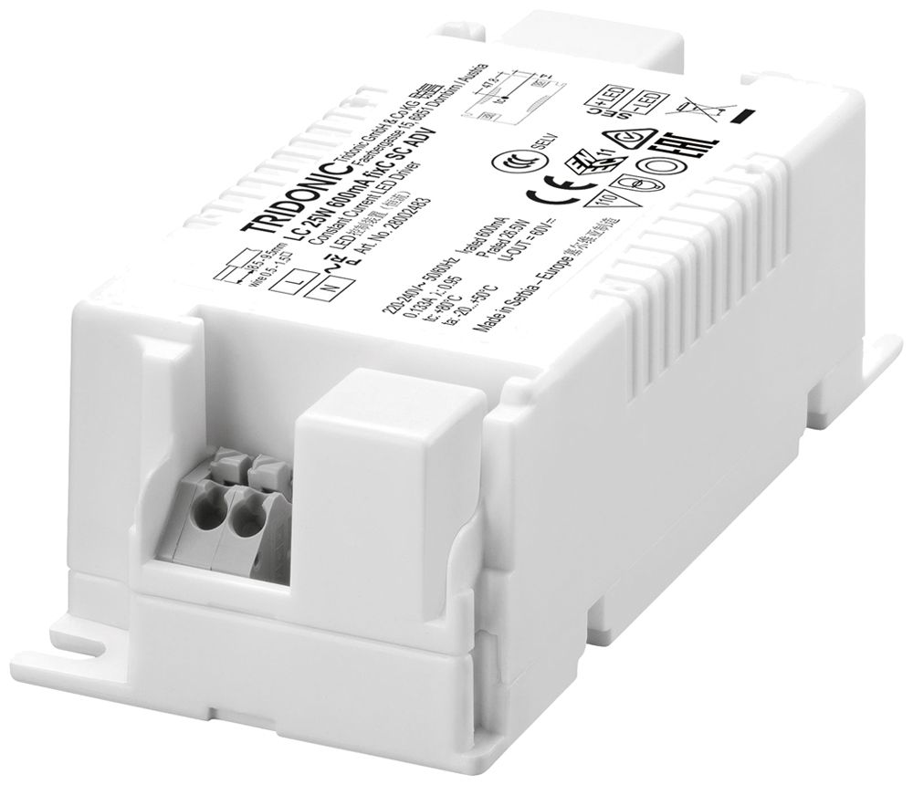 Convertitore LED Tridonic LC fixC SC ADV 700mA, 35W, 43×30×97mm