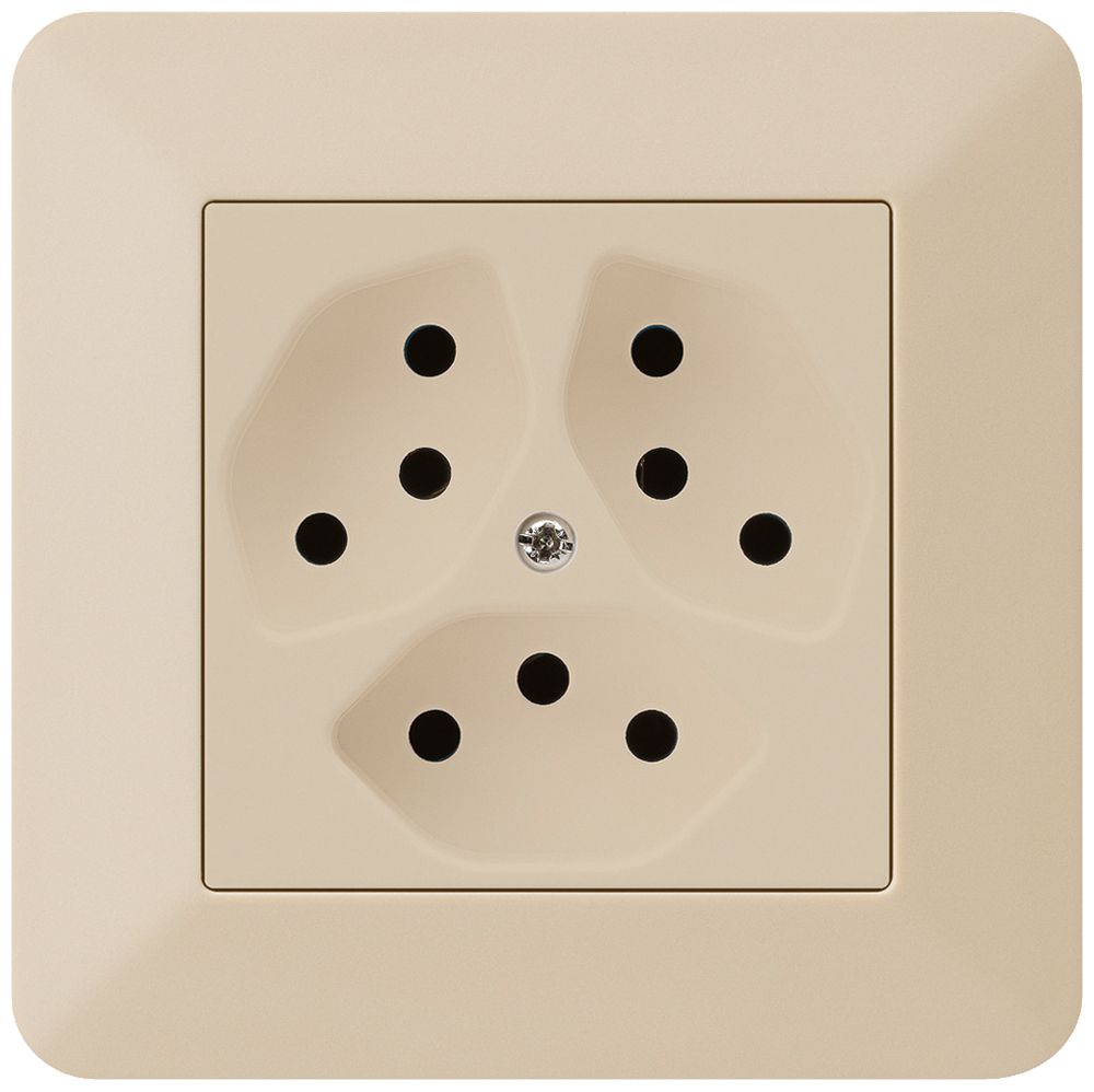 UP-Steckdose kallysto.trend 3×T13 beige mit Kinderschutz