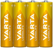 Batterie Alkali VARTA Longlife AA, 4 Stück foliert