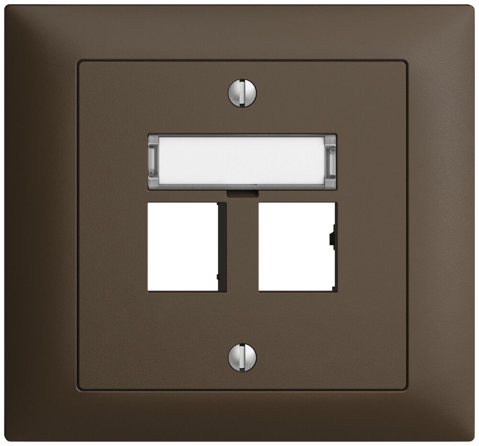 EB-Montageset EDIZIOdue Geradeauslass, für 2×RJ45 freenet, coffee